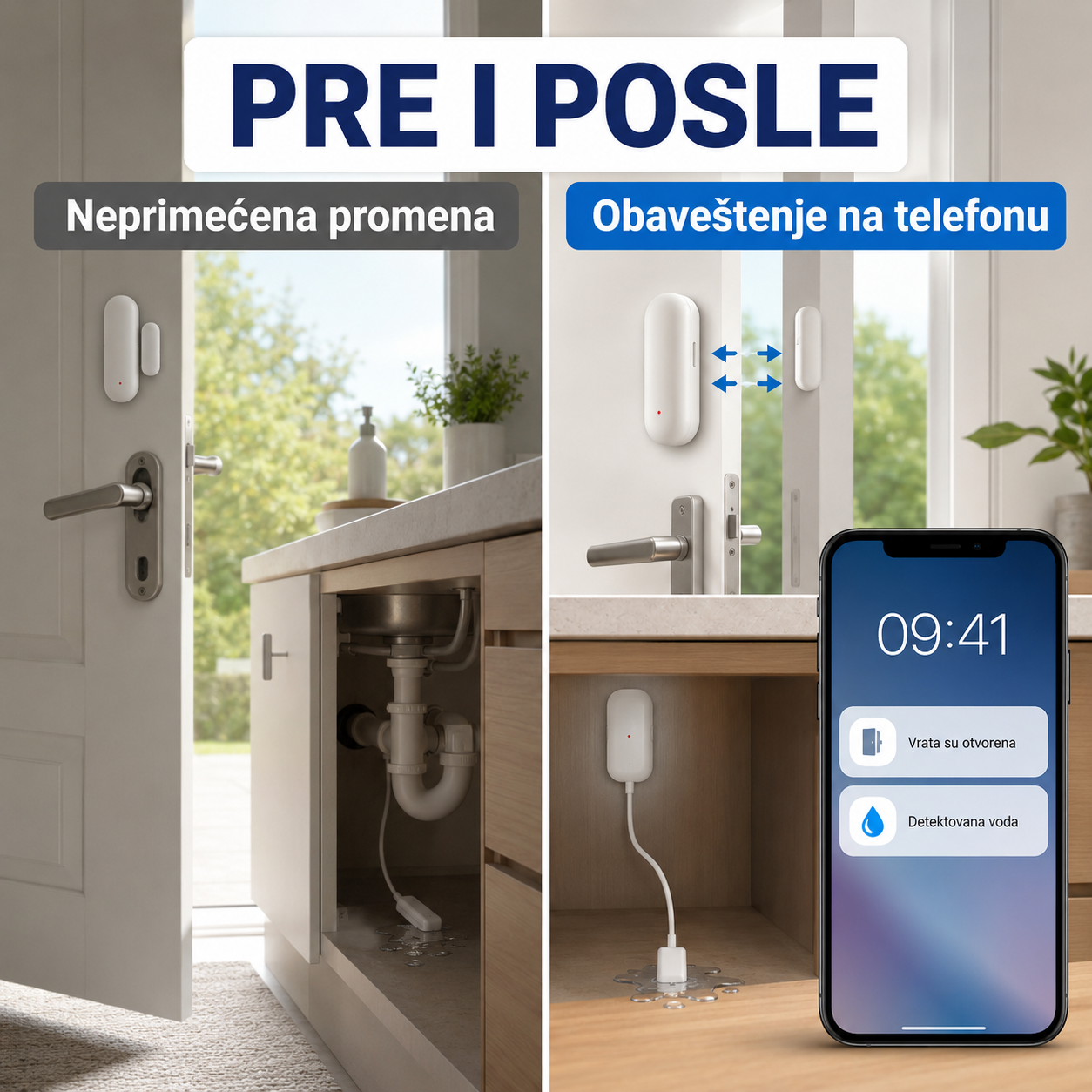 Senzor za vrata i prozore + detektor curenja vode WIFI