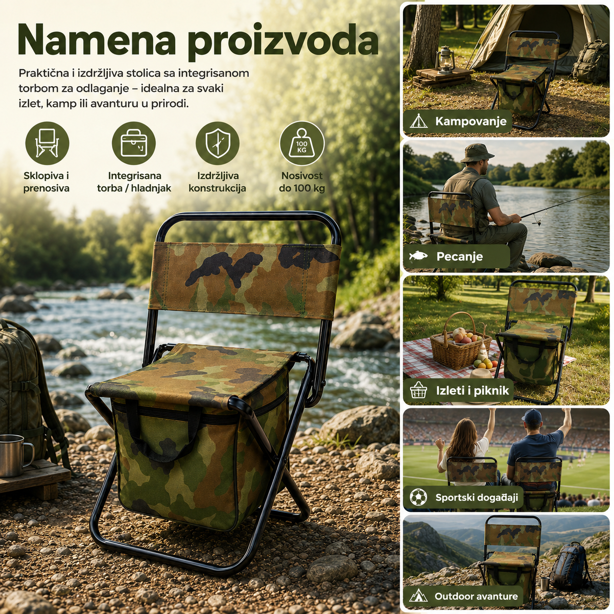 Sklopiva Stolica sa torbom