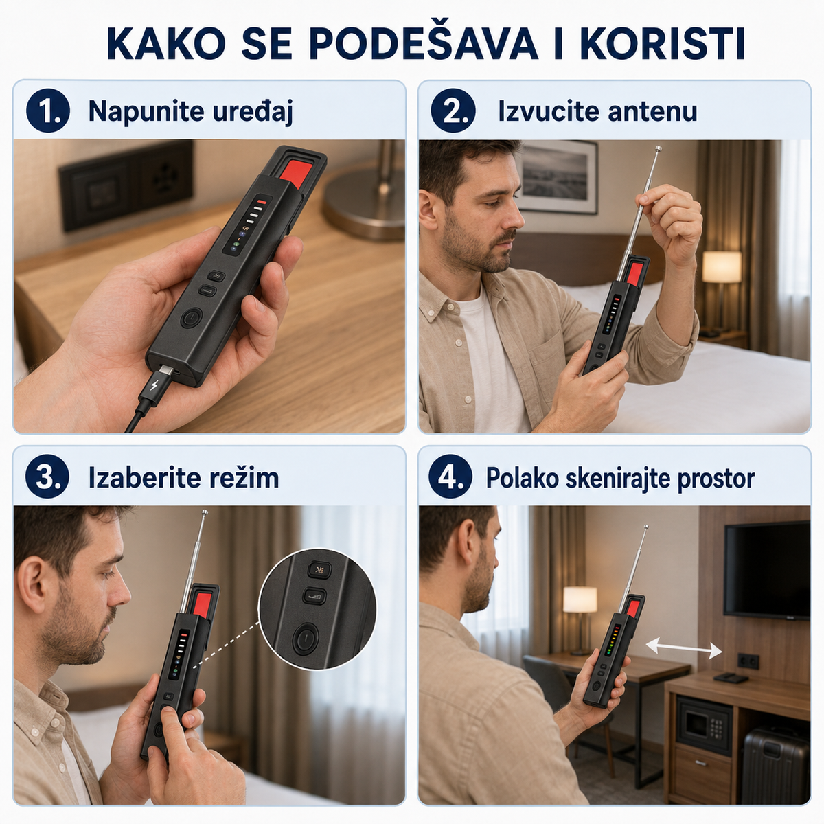 Detektor skrivenih kamera, bubica, GPS lokatora