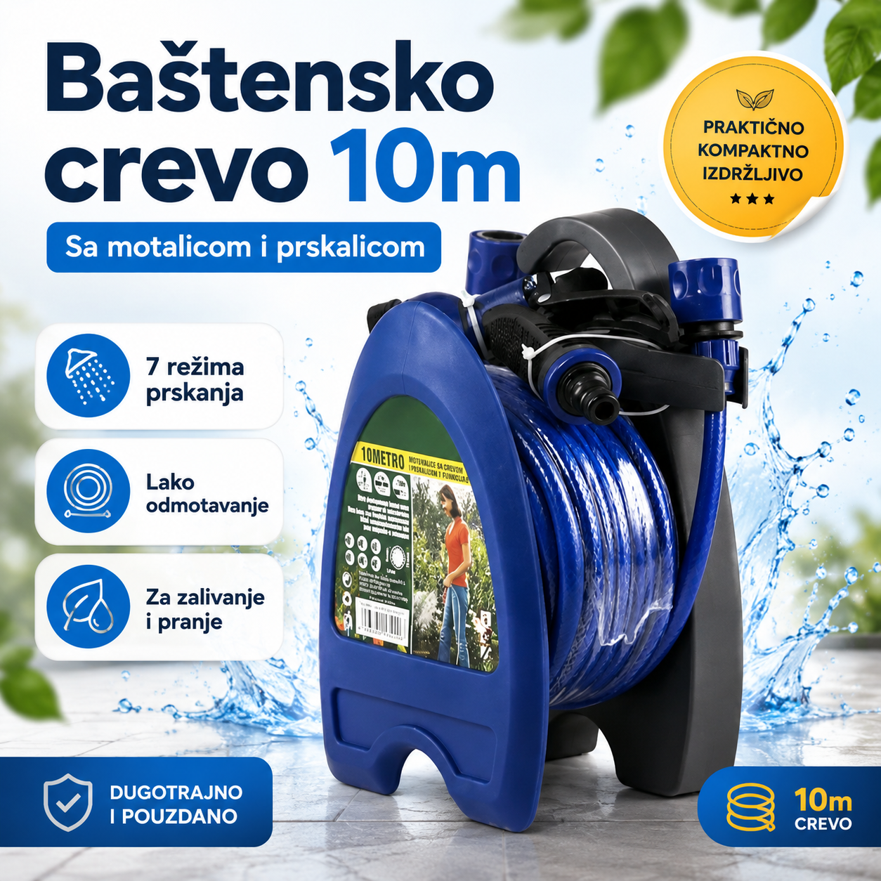 Baštensko crevo sa motalicom - 10m