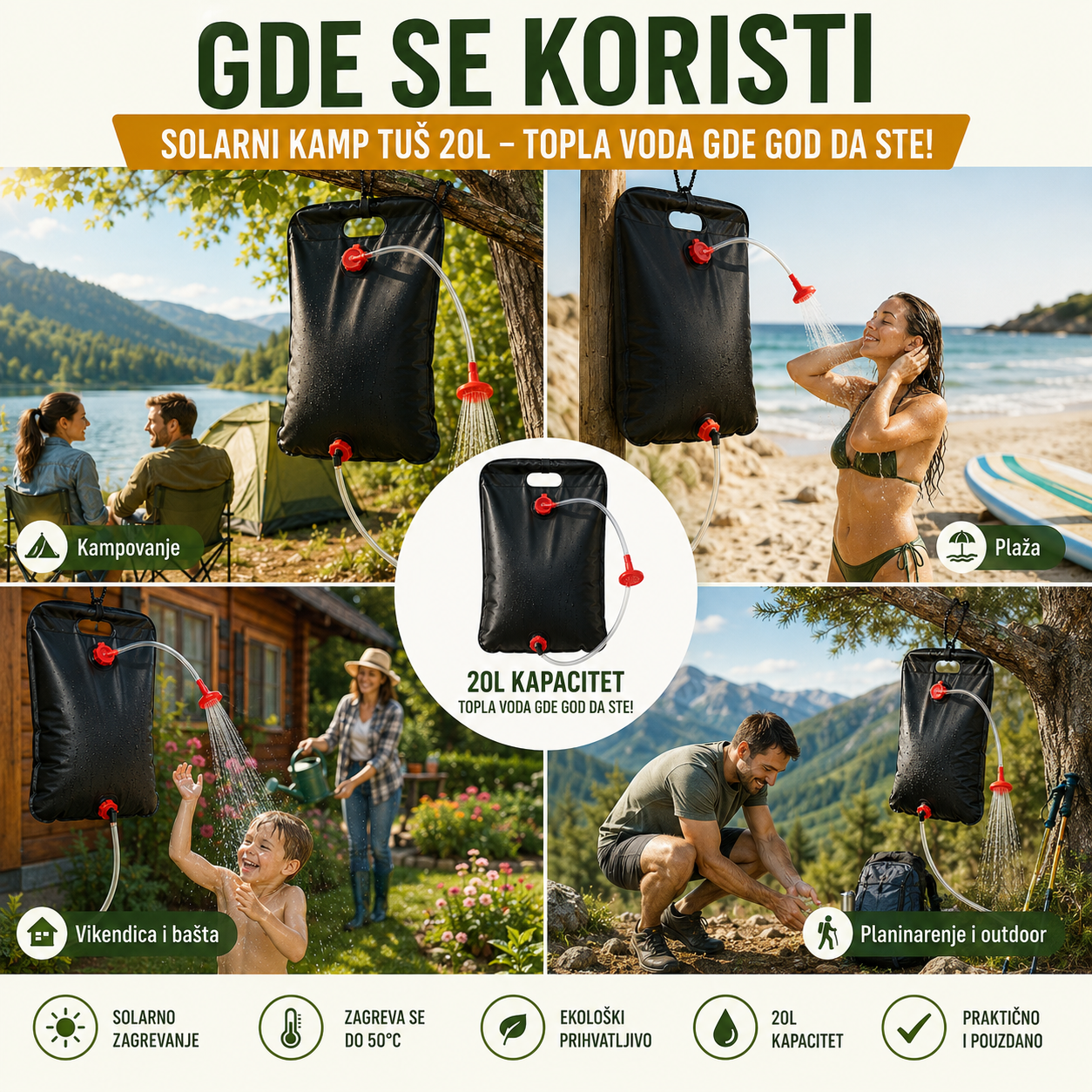 Solarni Kamp Tuš 20L