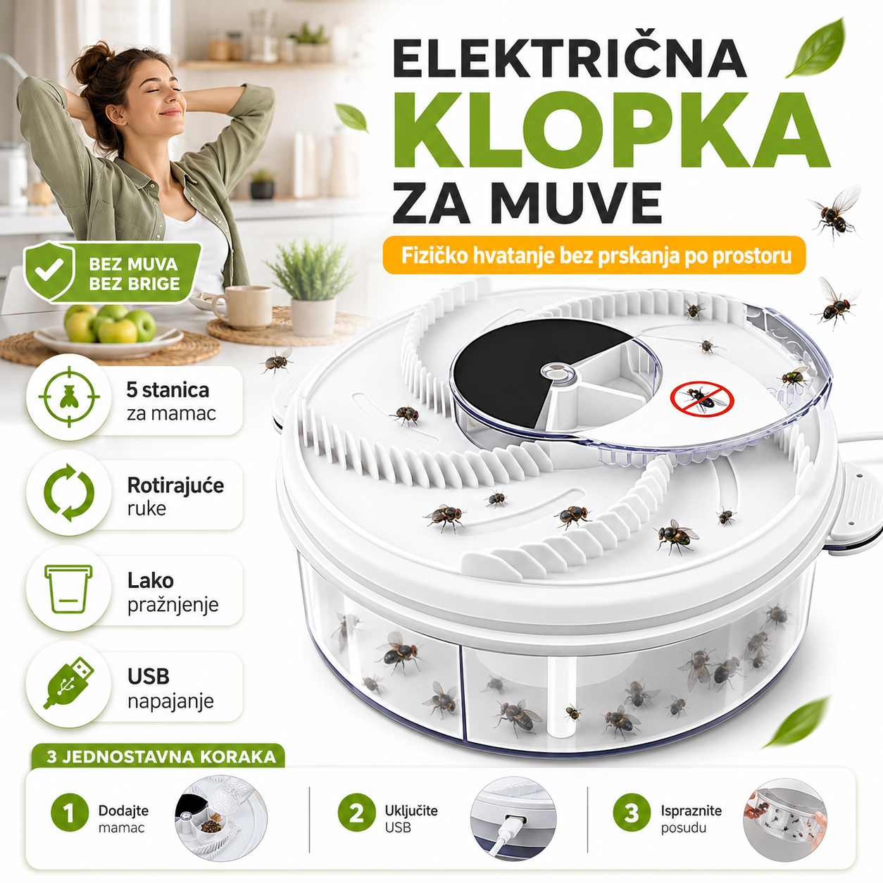 Električna Klopka za Muve i Ose
