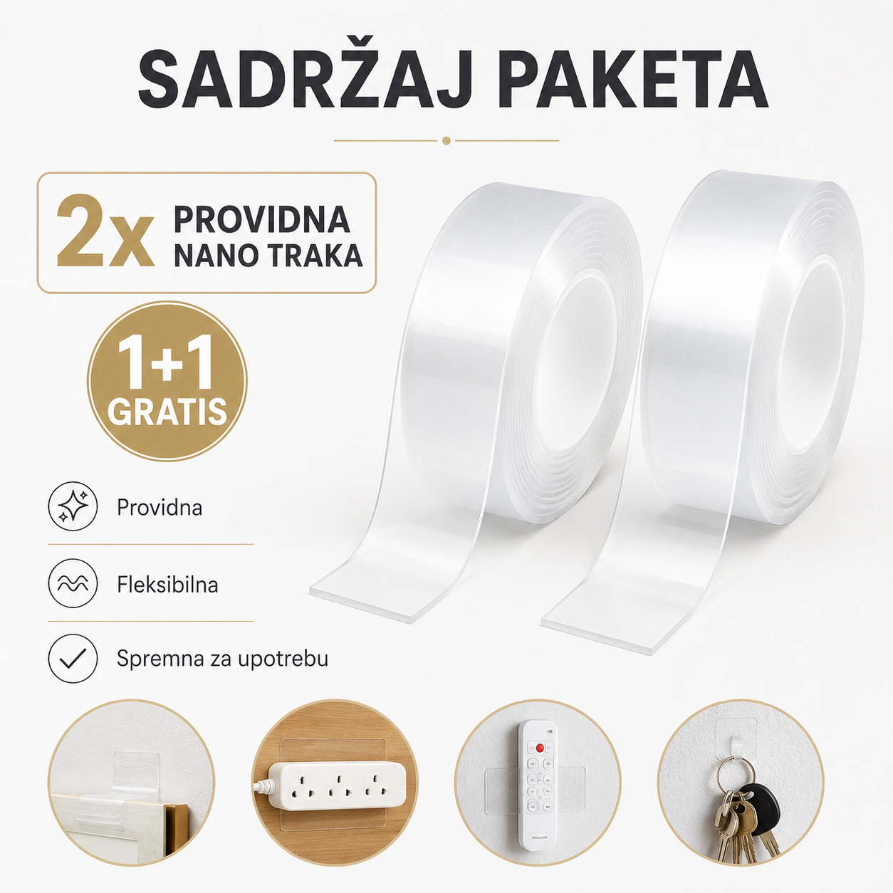 Samolepljiva Silikonska Traka 1+1 GRATIS