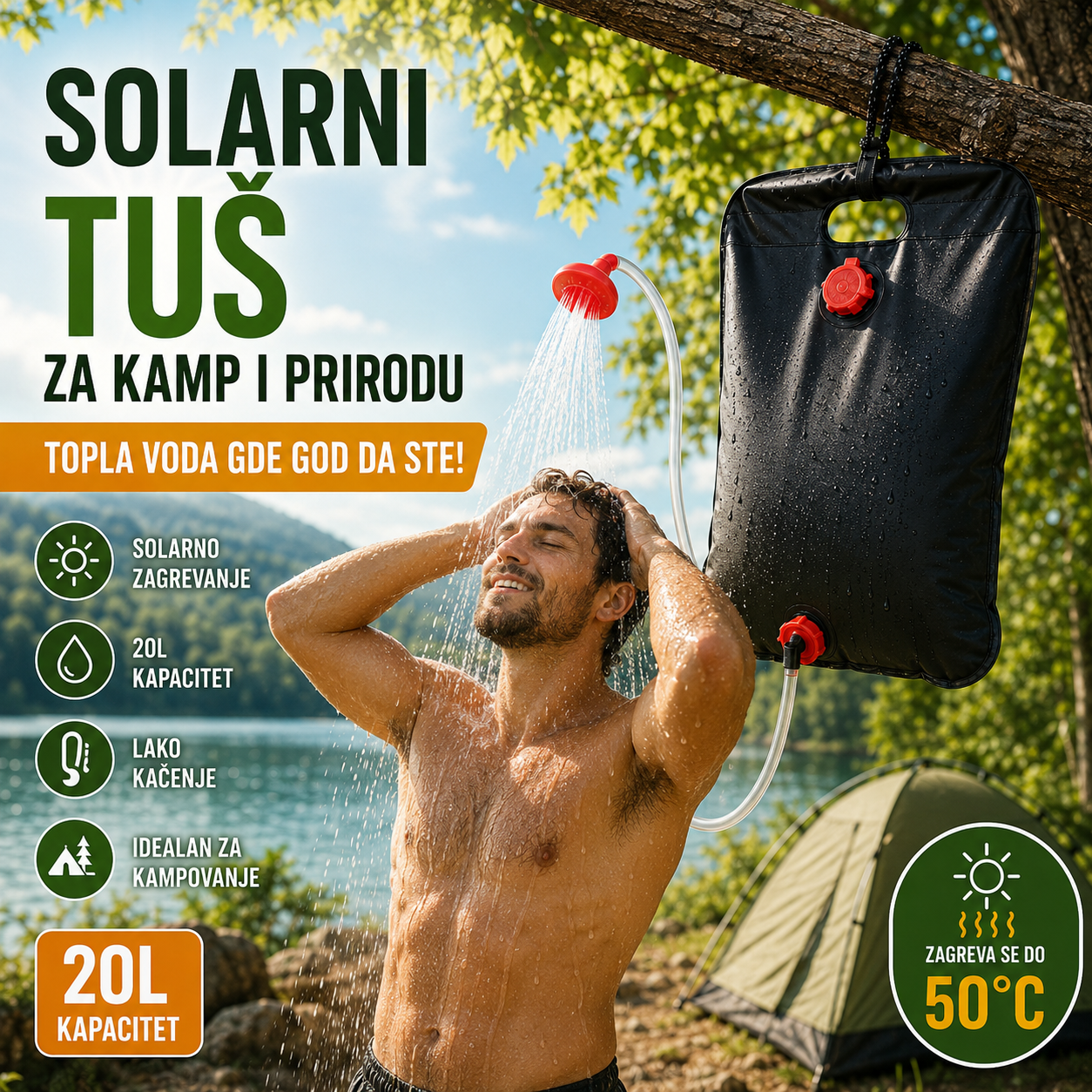 Solarni Kamp Tuš 20L