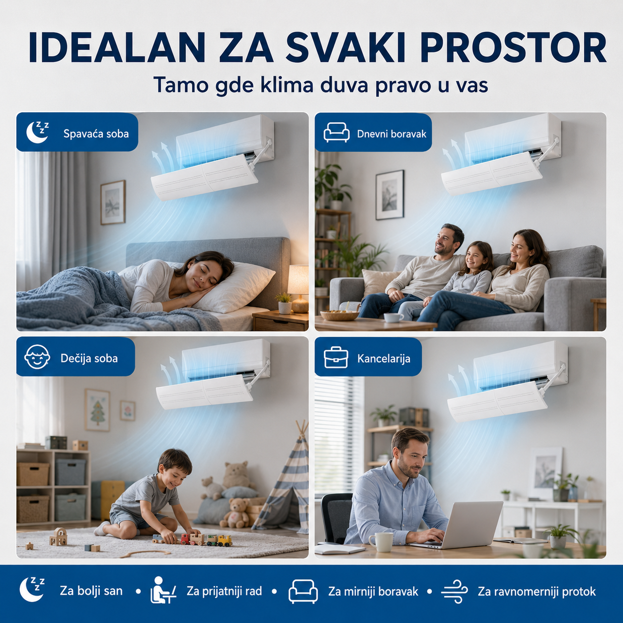 Univerzalni Usmerivač Vazduha za Klimu