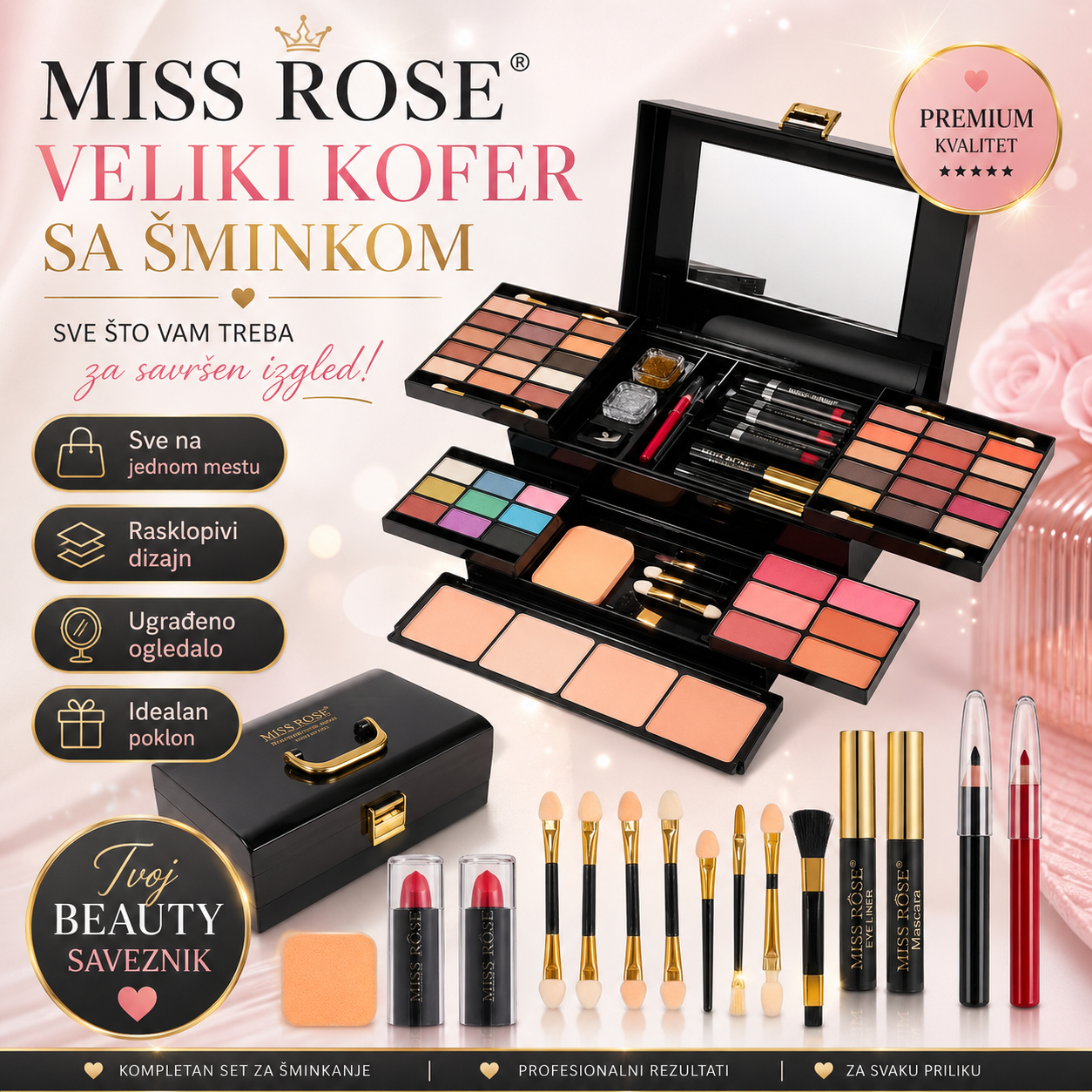 Kofer sa sminkom - Miss Rose
