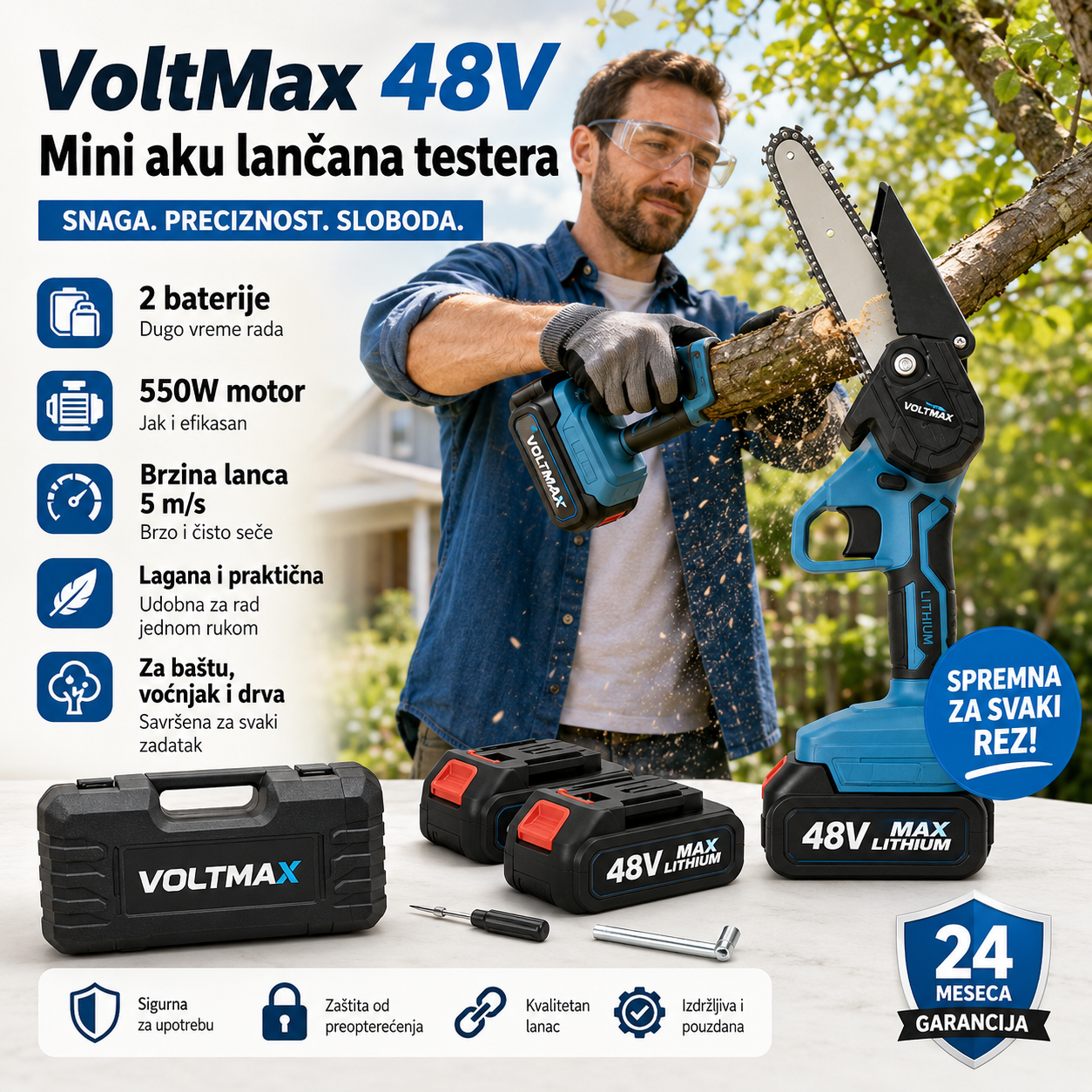 VoltMax 48V Mini Aku Lančanu Testeru