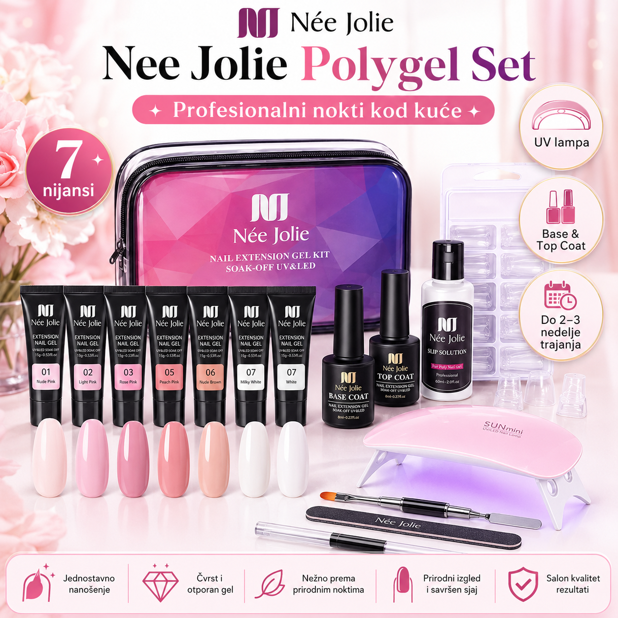 Nee Jolie Polygel Set za Nadogradnju Noktiju