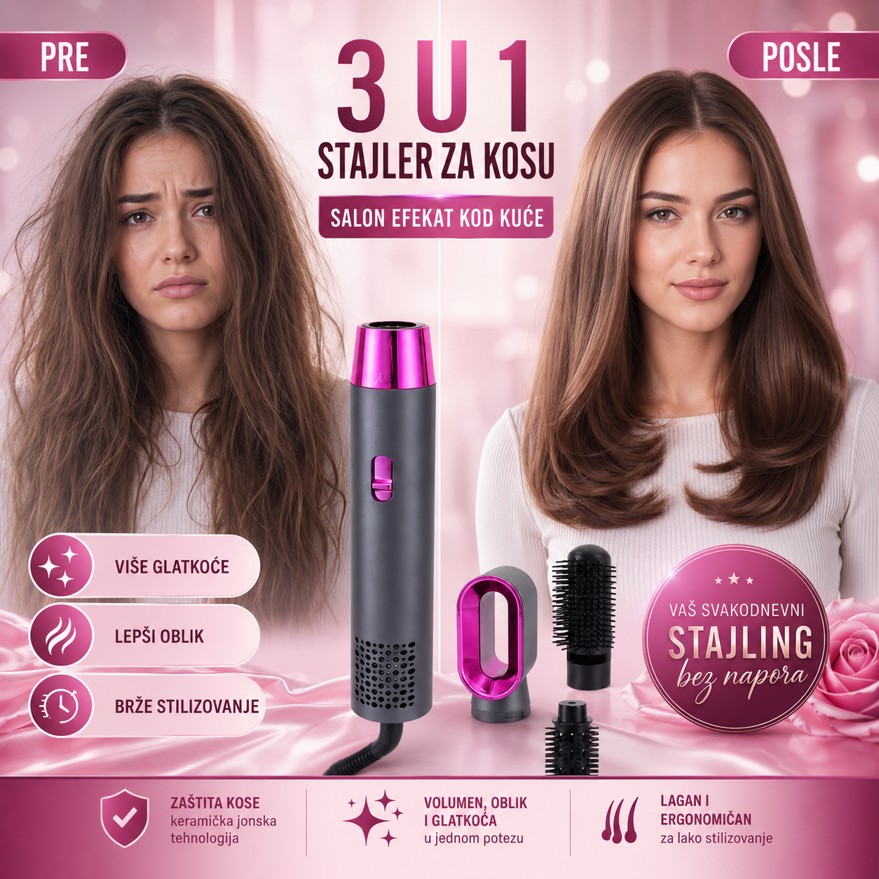 3 u 1 Stajleri za Kosu