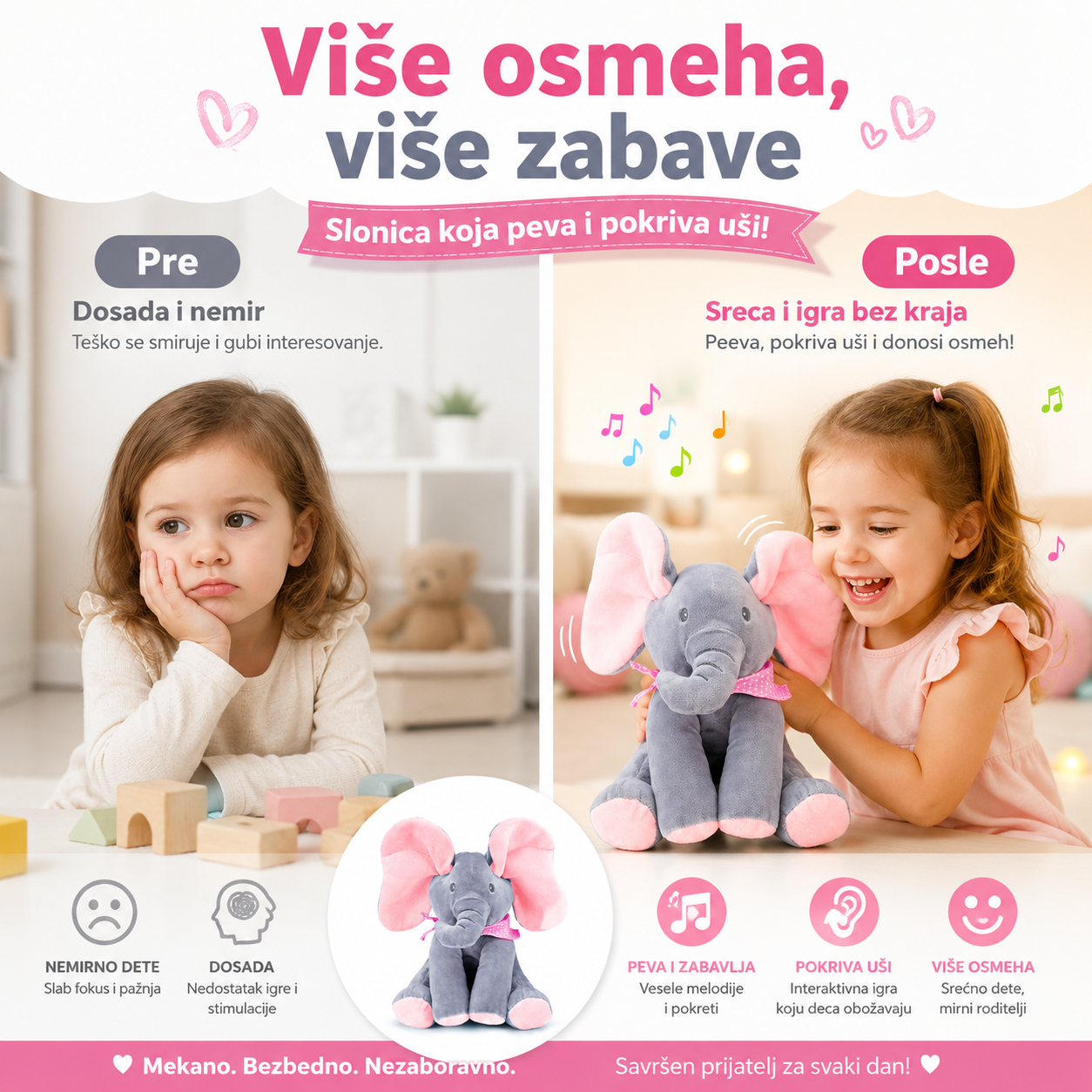 Slončić Koji Peva i Pokriva se Ušima