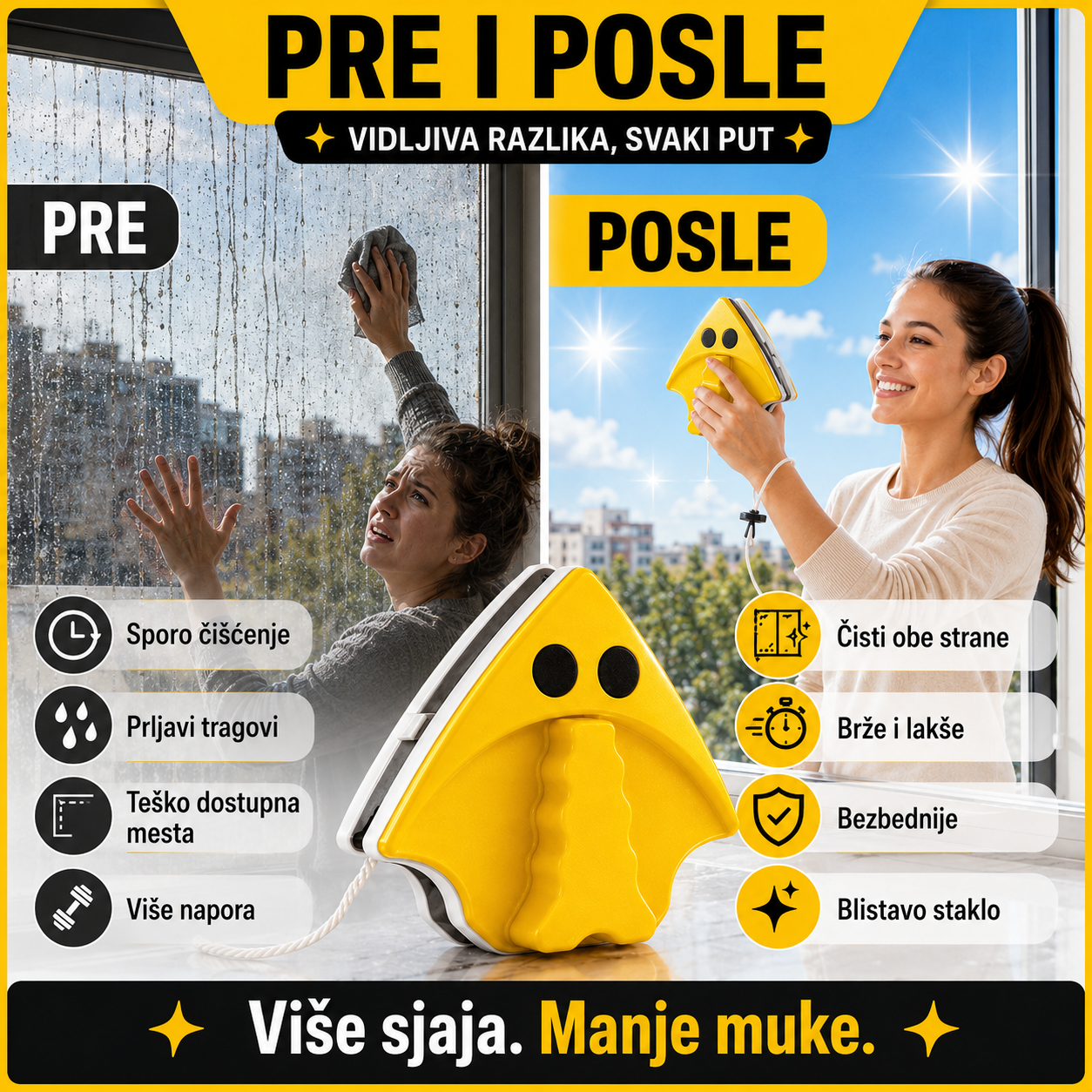 Magnetni Čistač Prozora