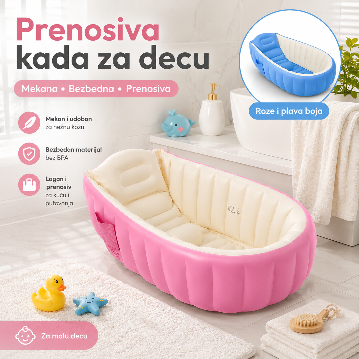 Prenosiva Kada na Naduvavanje za Decu