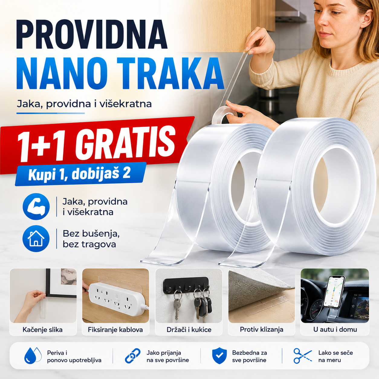 Samolepljiva Silikonska Traka 1+1 GRATIS