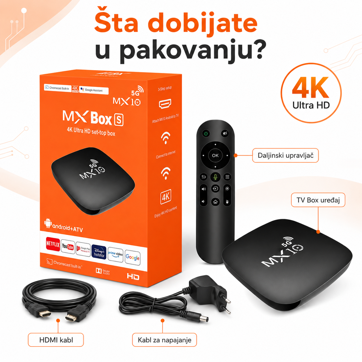 MX10 Android Smart TV tranformator