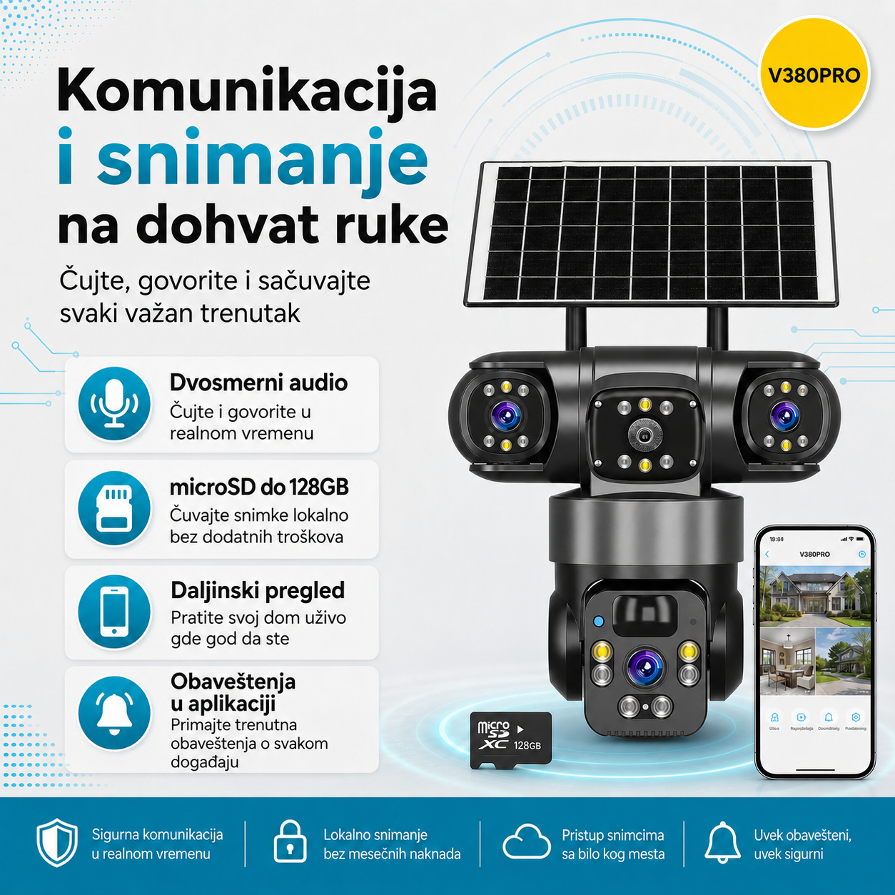 Trostruka 4G Solarna Kamera