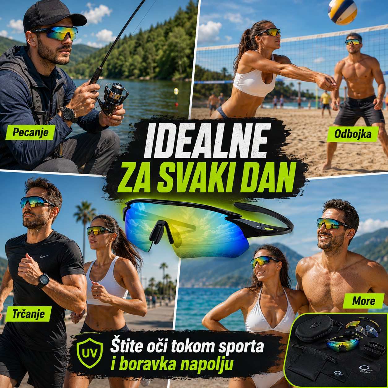 Sportske naočare sa 5 izmenjivih stakala