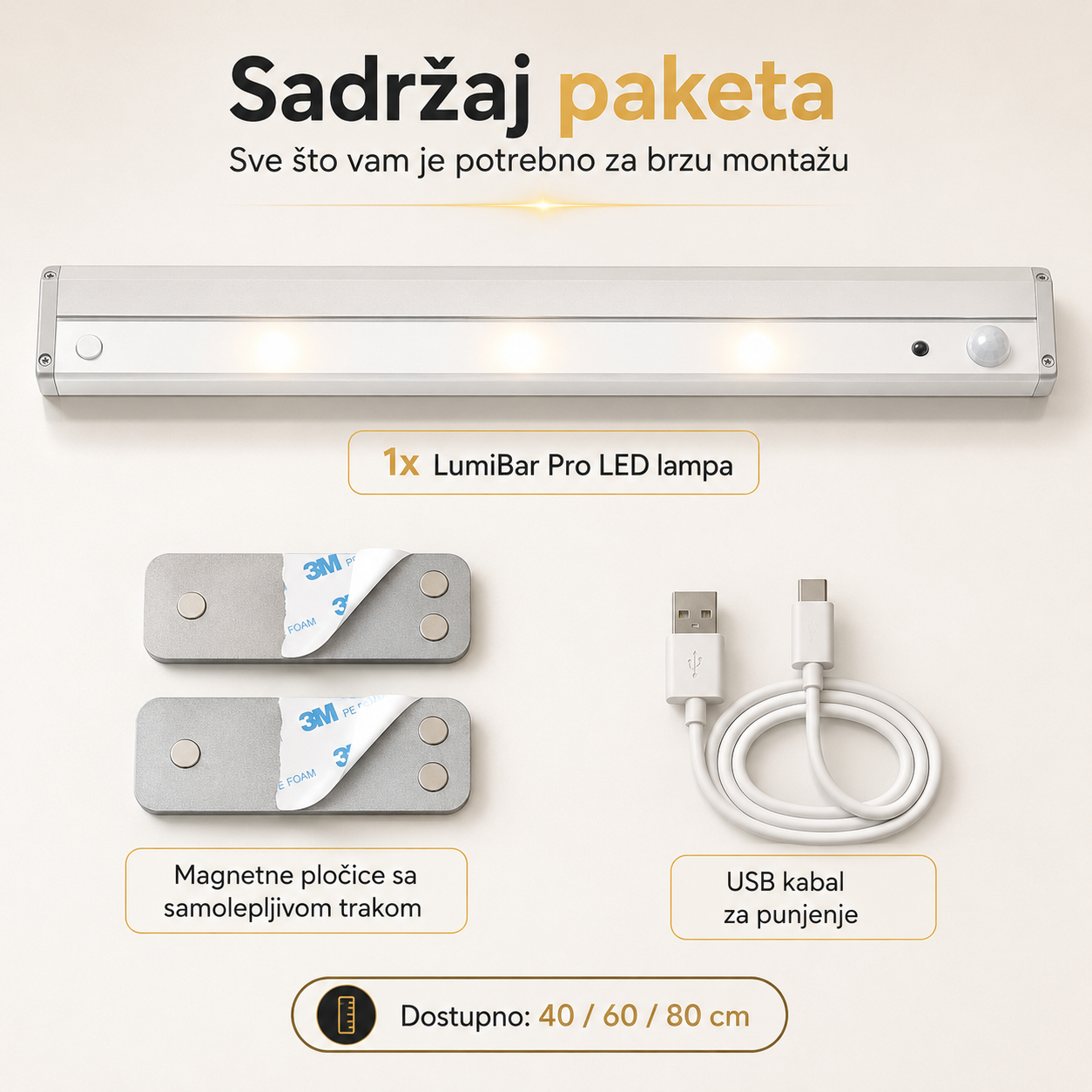 Magnetna Pametna LED Lampa sa Senzorom