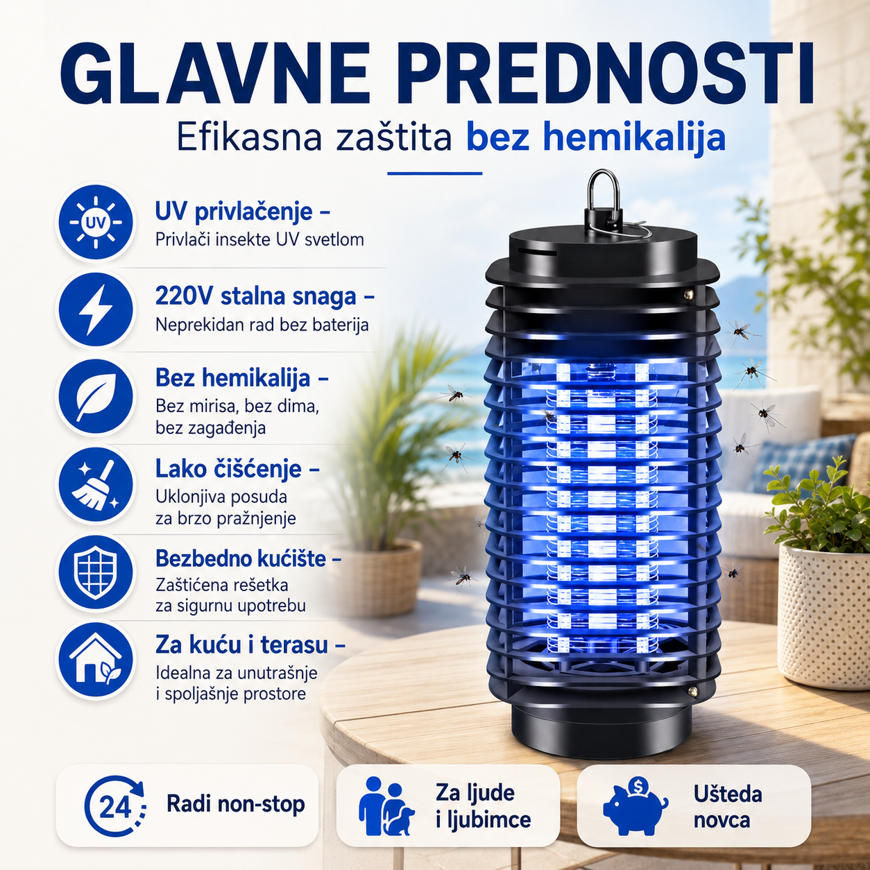 SafeInsekt 360 – Električna Zamka za Leteće Insekte