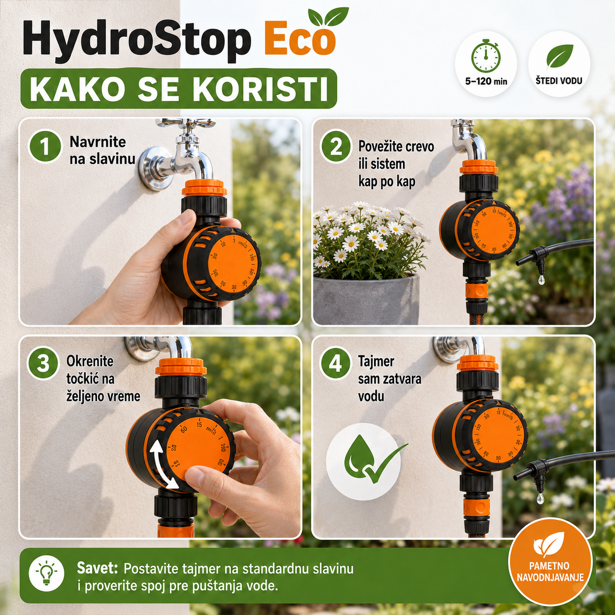 Tajmer za Automatsko Navodnjavanje - Eco HydroStop