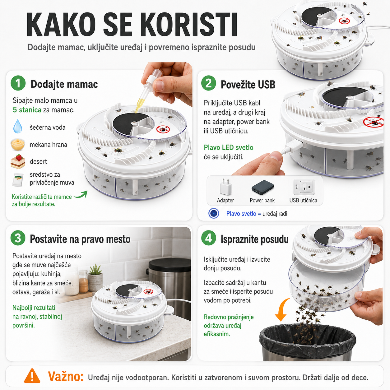 Električna Klopka za Muve i Ose